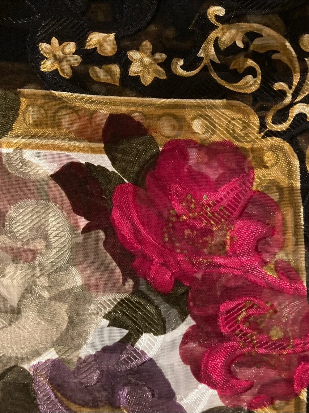Liz Claiborne Crazy Horse Vintage Silk Floral Scarf